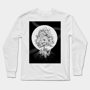 Tree Sprouting from the Hand of God with Geometrical Shapes Long Sleeve T-Shirt